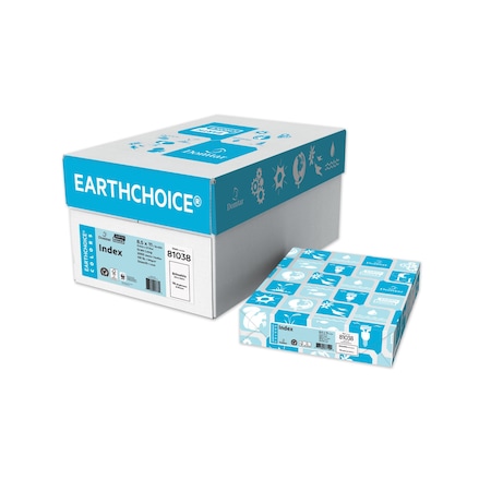Domtar EarthChoice Cover Stock, Index, 96 Bright, 110 lb Index Weight, 8.5 x 11, Bright White, 250PK 94254
