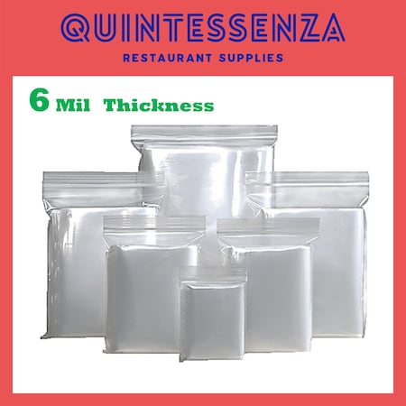 Quintessenza 5 in x 8 in, 6 Mil Thick Clear Zipper Reclosable Poly Bags, 1000PK QUI-PAC-CZT-6ML-1120x1000