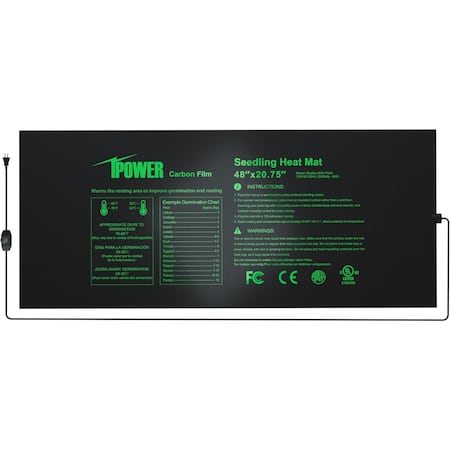 Ipower 48" x 20.75" Carbon Film Seeding Heat Mat with Temperature Adjustable Controller GLHTMTPROLADJ