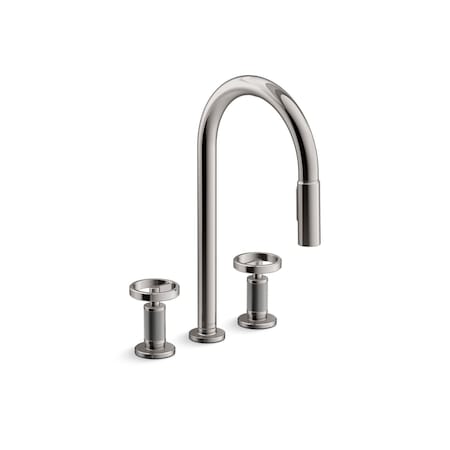Kohler Billet Pull-down kitchen sink faucet with two-function sprayhead 28671-9-TT
