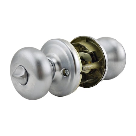 Kwikset Hancock Knob Entry Door Lock with New Chassis with 6AL Latch and RCS Strike Satin Chrome Finish 740H-26D