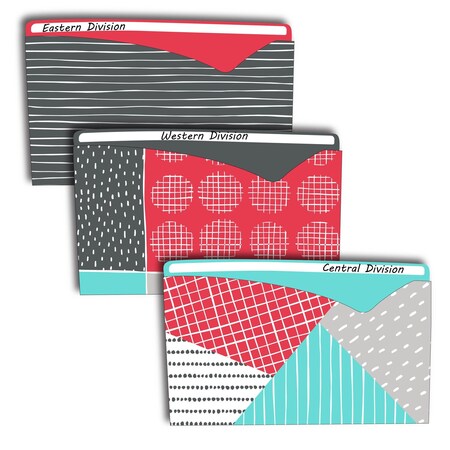 C-Line Products 8-1/2" x 11" Assorted Playful Pops Write-On File Jackets, 6/PK 63540