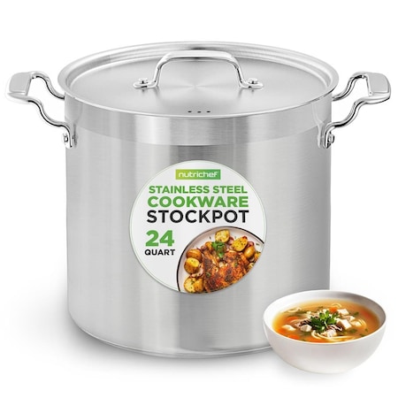 Nutrichef Stainless Steel Cookware Stock Pot NCSPT24Q