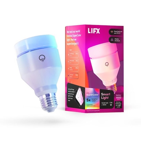Feit Electric Feit LIFX A21 E26 Medium Smart-Enabled LED Bulb White 100 Watt Equivalence LFXA211600RGBW
