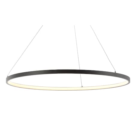 Jonathan Y Brice 23.75" Modern Contemporary Metal Round Integrated LED Pendant, Matte Black JYL7203A