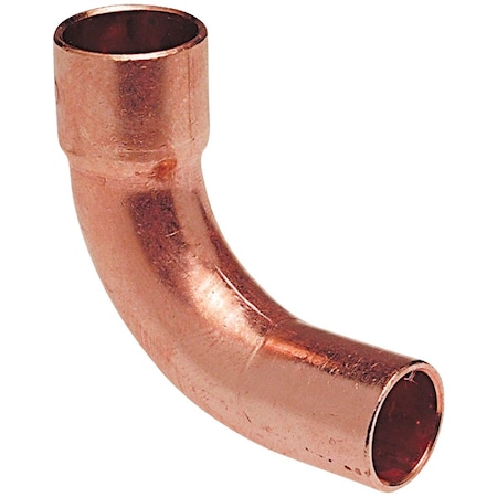 Nibco 1/2'' CxC 90 Deg. Long Turn Copper Elbow, 1/4 Bend W06470C