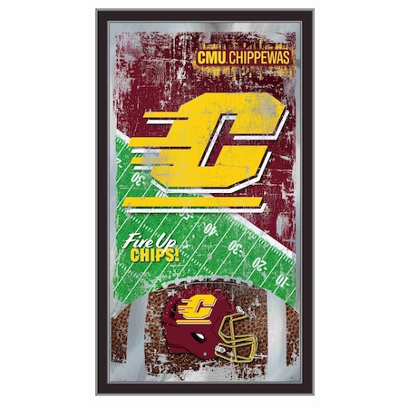 Holland Bar Stool Co Central Michigan 15" x 26" Football Mirror MFtblCenMic