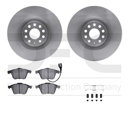 Dynamic Friction Co DFC Brake Rotor with 5000 Brake Pads and Hardware Kit 6512-74325
