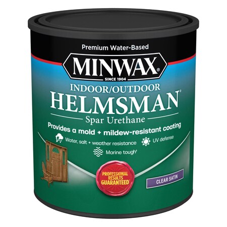 Minwax Helmsman Satin Clear Water-Based Spar Urethane 1 qt 640520444