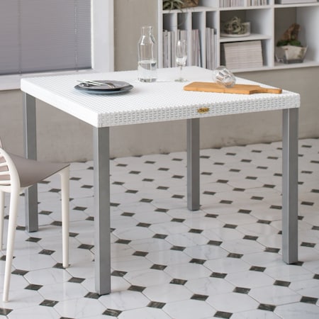 Lagoon Oslo Rattan Style Dining Table with Aluminum Legs 7020W8-D2LGS