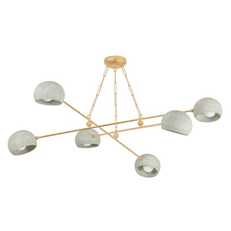 Hudson Valley Lighting Turner 60 in. Chandelier Vintage Gold Leaf/Limewash Plaster 3106-VGL/LWP