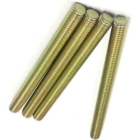 Zmg Fasteners Plus 5/16 - 18 X 3 1/2" FULLY THREADED STRAIGHT ROD SAE GR 8 J429 ZINC TRIVALENT YELLOW 2045962