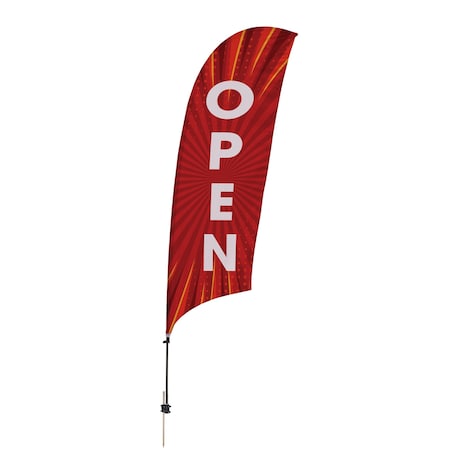 Showdown Displays 10.5 Ft  Value Razor Sail Sign Kit (Single-Sided With Value Spike Base) - Open Red Burst 908110-001