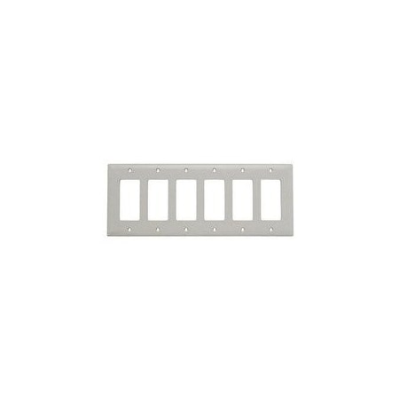 Pass & Seymour 6-Gang Decorator Wallplate, Thermoplastic, Light Almond TP266-LA