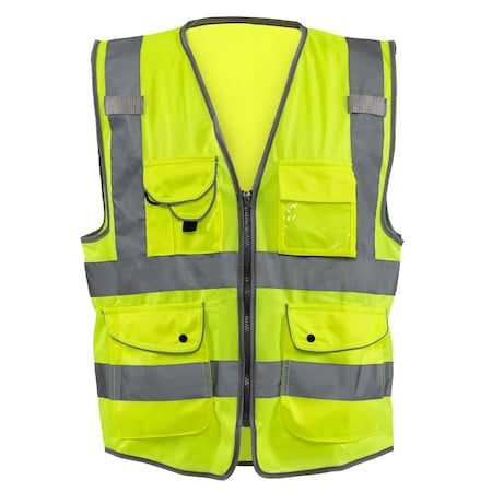 Neiko High Visibility Safety Vest ANSI Class 2, 9 Pockets, Neon Yellow, 6X-Large (6XL) 54058A