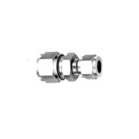 Gyrolok Reducing Union: RU: Connects Fractional Tube: 5/8in x 1/2in, 316 SS Construction 10RU8316