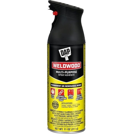 Weldwood Multi-Purpose Spray Adhesive, Solvent, Clear, 11 oz Aerosol 7079800124