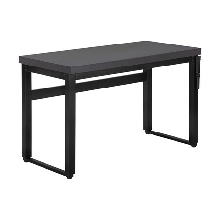 Homeroots Adjustable Gray and Black Wood and Metal Sled Computer Desk 490015