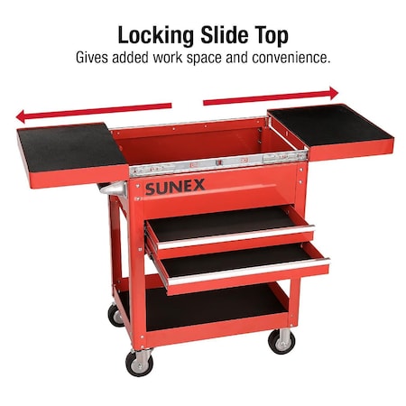 Sunex Compact Slide Top Utility Cart (Red) 8035R