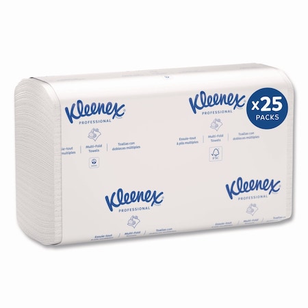 Kleenex Premiere Folded Towels, 1-Ply, 7.8 x 12.4, White, 120 Towels, 25PK 13253