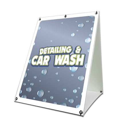 Signmission Detailing And Car Wash, 24 Inch x 18 Inch A-frame Yard Sign, Coroplast Yard Sign SBC-1824-30368