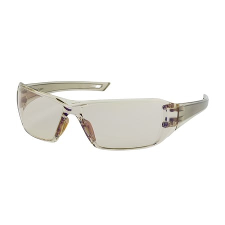 Bouton Optical Rimless Safety Glasses with Clear Temple, I/O Blue Lens and Anti-Scratch / Anti-Fog Coating 250-46-0226