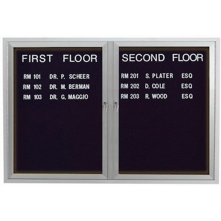 Aarco Illuminated Outdoor Enclosed Directory w/ Al Frame, Clear Satin Anodized Finish, 36''Hx48''W OADC3648I
