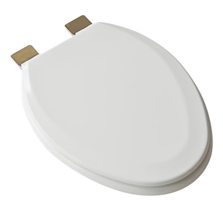 Plumbing Technologies 126-00 Premium Molded Elongated Wood Toilet Seat, White 1F1E5-00