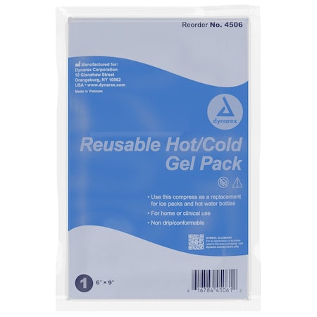 Dynarex Reusable Hot / Cold Gel Packs, 6"x9", 24PK 4506