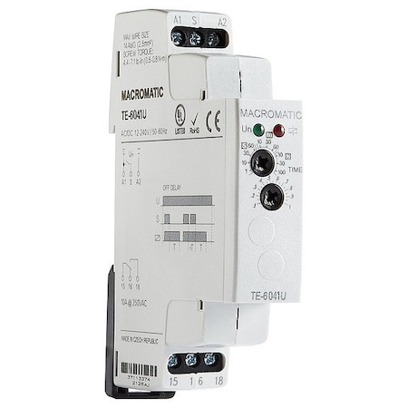 Macromatic Time Delay Relay, Square, Star-Delta, 1 Functions 12 to 240V AC/DC, SPDT TE-6041U-G