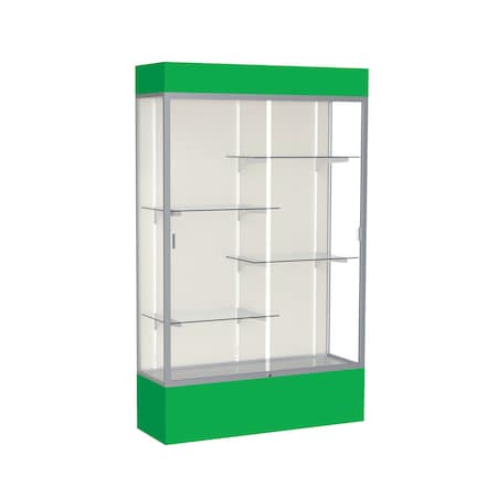 Ghent Lighted Floor Display Case 48x80x16, Plaque 3174PB-SN-KG