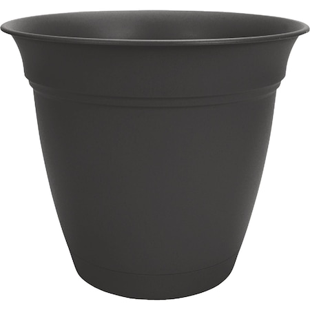 Hc Companies Eclipse 16'' Black Planter with Saucer ECA16000G18