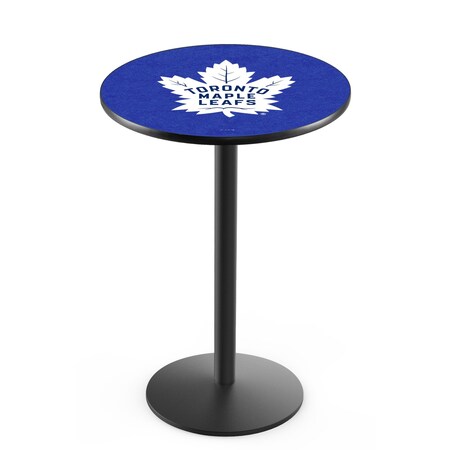 Holland Bar Stool Co 36" Blk Wrinkle Toronto Maple Leafs Pub Table, 36" dia. Top L214B3636TorMpl