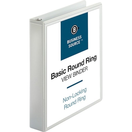 Business Source Round Ring View Binder, White, 4PK BSN09955BD