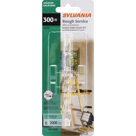 Sylvania Halogen Bulb, 300 W, Recessed Single Contact Lamp Base, T3 Lamp, 6000 Lumens, 2950 K Color Temp 58920