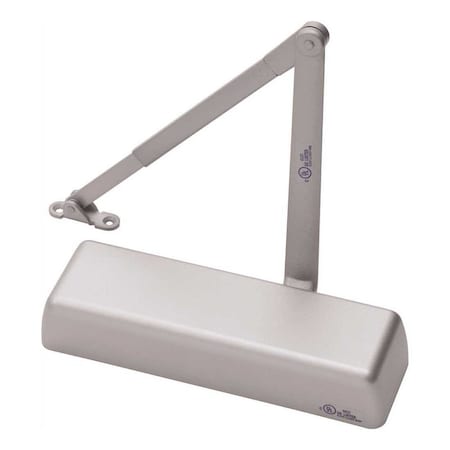 Yale Adjustable Sizes 1-6 Cast Iron Door Closer Grade 1 Full Cover ADA Compliant Satin Chrome 5801 x 689