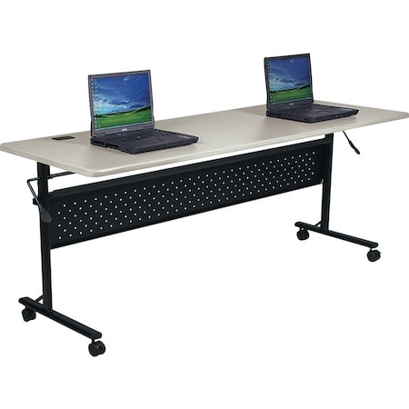 Lorell Flipper Training Table - 72"L x 24"W x 29-1/2"H, Silver LLR60673
