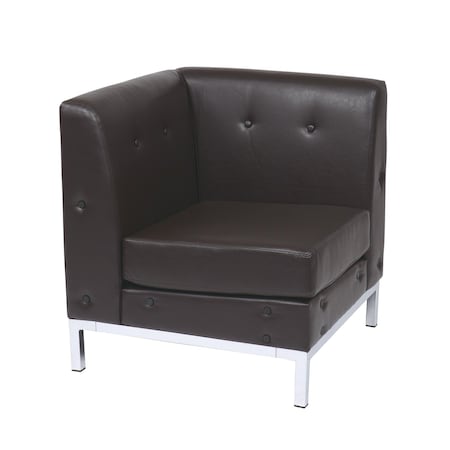 Osp Home Furnishings Wall Street  Corner Chair, Espresso WST51C-E34