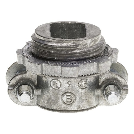 Bridgeport Screw Strap Connector Connector, 3/8 in, Screw, Die Cast Zinc, Ball Burnished; Mirror Smooth 566-DC2