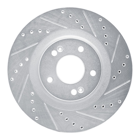 Dynamic Friction Co DFC Brake Rotor - Drilled and Slotted - Silver 631-21030R