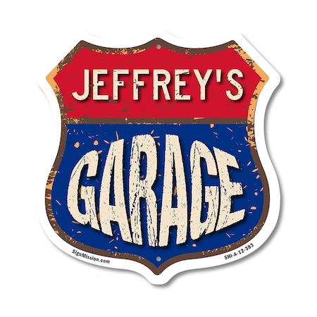 Signmission Jeffrey's Garage, 12 Inch X 12 Inch, Aluminum Metal Sign SHI-A-12-383-JEFFREY