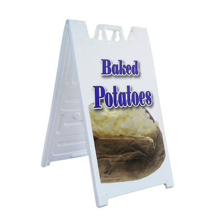 Signmission Baked Potato, A-Frame & 2 Decals Installed, Heavy-Duty Plastic Frame SBHD-D-2436-Baked Potato