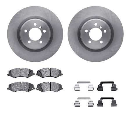 Dynamic Friction Co DFC Rotors with EURO 5000 Ceramic Brake Pads includes Hardware 6612-11055