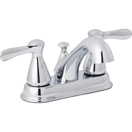 Home Impressions Traditional Polished Chrome 2-Handle Lever 4'' Centerset Bathroom Faucet with Pop-Up F51A1123CP-JPA1