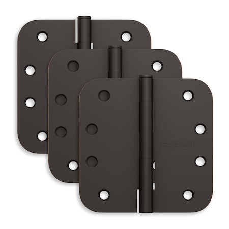 Schlage Residential Pack of 3 4in x 4in 5/8in Radius Corner Hinges Aged Bronze Finish, 3PK S3P1021FRP716