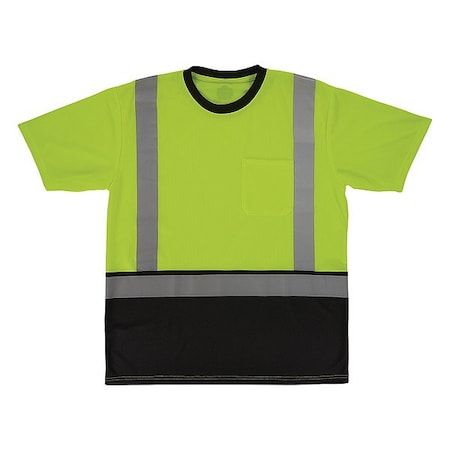 Ergodyne Hi-Vis Shirt, XL, Lime, Short Sleeve 22165