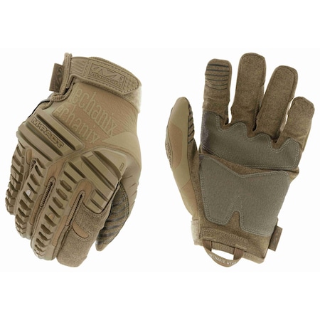 Mechanix Wear Tactical Gloves, Synthetic Leather Palm, 8 in Length, Hook-and-Loop Cuff, Full Finger, Tan, Size M MPT-72-009