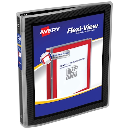 Avery Flexi-View 3 Ring Binder, 1/2 in Round 15767