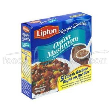 Lipton Cup-A-Soup Lipton Savoury Recipe Secret Onion and Mushroom Soup and Dip Mix, 1.8 Ounce, 12PK 413
