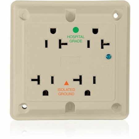 Leviton Surge Protector Four-In-1 Receptacle, 20 Amp, 125 Volt, 5-20R NEMA, Ivory 8490-IGI